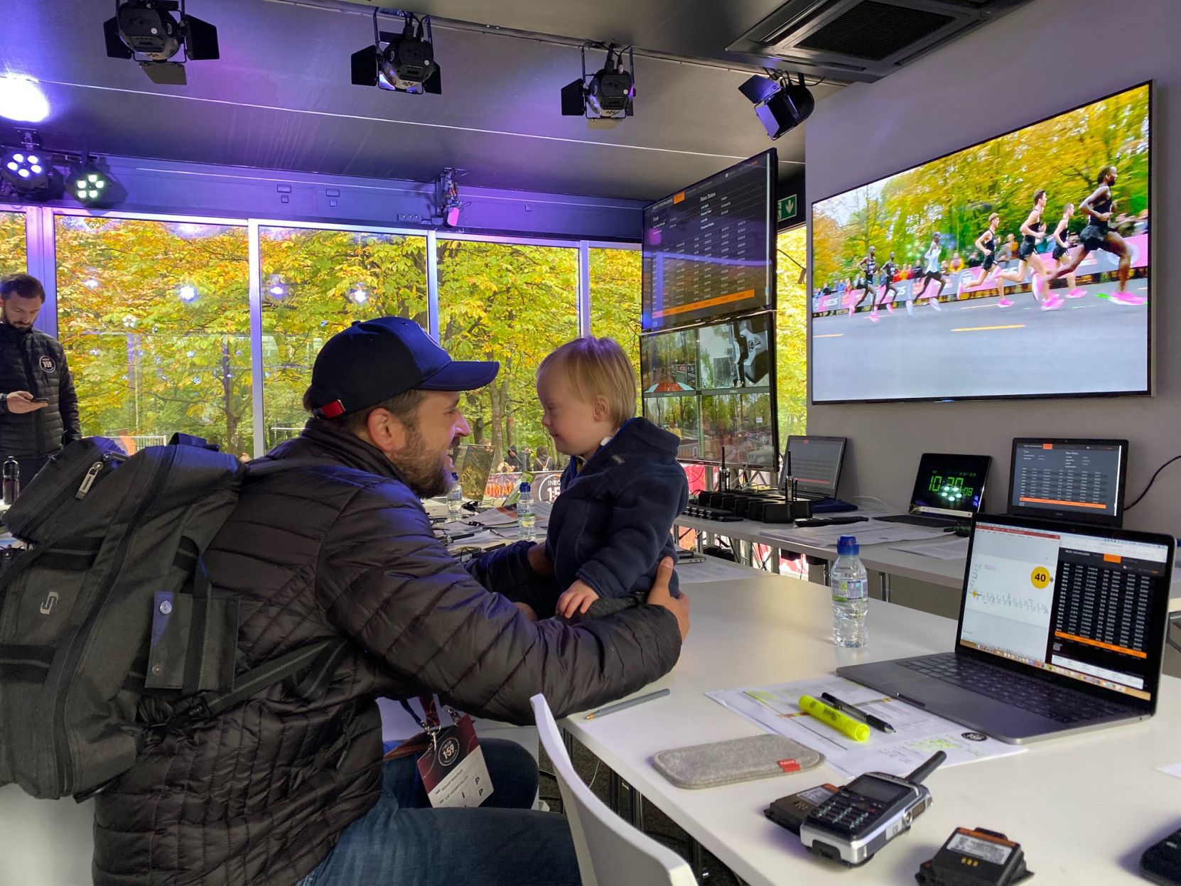 Robby Ketchell watching Elihud Kipchoge